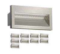 ledscom.de 10 spots encastrables LED NOLA, spots pour extérieur, IP54, aluminium brillant, 140 x 70 mm, blanc chaud