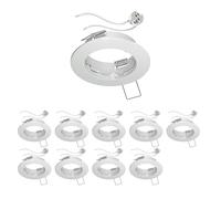 ledscom.de 10x Cadre de montage au plafond FERE, rond, blanc brillant (LED/Halogène/MR16/50mm) in ouille GU5.3