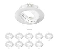 ledscom.de 10x cadre d'encastrement au plafond CIRC, rond, pivotant, blanc brillant