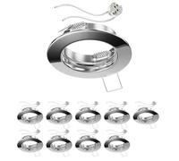 ledscom.de 10x cadre d'encastrement au plafond FERE, rond, chrome brillant (LED/Halogène/MR16/50mm) in ouille GU5.3