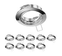 ledscom.de 10x cadre d'encastrement au plafond FERE, rond, pivotant, chrome brillant