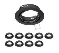 ledscom.de 10x cadre d'encastrement au plafond FERE, rond, pivotant, noir mat