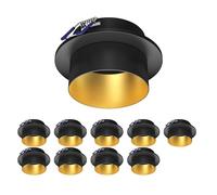 ledscom.de 10x cadre d'encastrement au plafond KRON, rond, noir/or mat