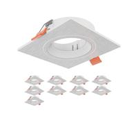 ledscom.de 10x cadre d'encastrement au plafond KUN, carré, pivotant, blanc