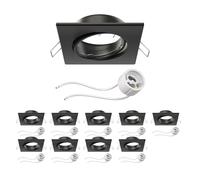 ledscom.de 10x cadre d'encastrement au plafond RIR cadre d'encastrement noir mat angulaire pivotant (LED/halogène/GU10/MR16/PAR16/50mm) in ouille GU10