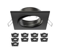 ledscom.de 10x cadre d'encastrement au plafond RIR, carré, pivotant, noir mat