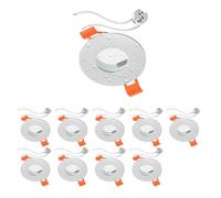 ledscom.de 10x cadre d'encastrement pour plafond de salle de bain ERID, pièce humide, salle de bain, IP44, rond, blanc mat, douille GU5.3 incluse