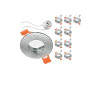 ledscom.de 10x cadre d'encastrement pour plafond de salle de bain ERID, pièce humide, salle de bain, IP44, rond, aluminium mat (GU10/MR16/GU5,3/50mm) in ouille GU10