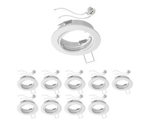 ledscom.de 10x cadre d'encastrement pour plafond FERE cadre d'encastrement blanc mat pivotant (LED/Halogène/MR16/50mm) in ouille GU5.3