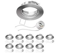 ledscom.de 10x cadre d'encastrement pour plafond FERE cadre d'encastrement chromé mat (LED/halogène/GU10/MR16/PAR16/50mm) in ouille GU10