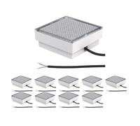 ledscom.de 10x LED encastrés de sol pavé CUS pour l'extérieur, IP67, carré, 15 x 15cm, blanc chaud