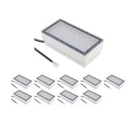 ledscom.de 10x LED encastrés de sol pavé CUS pour l'extérieur, IP67, carré, 20 x 10cm, 2,9 W, 228lm, blanc froid