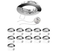 ledscom.de 12 cadres d'encastrement au plafond FERE, rond, chrome brillant (GU10/MR16/GU5,3/50mm) in ouille GU10