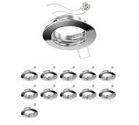 ledscom.de 12 cadres d'encastrement au plafond FERE, rond, chrome brillant (LED/Halogène/MR16/50mm) in ouille GU5.3