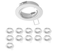 ledscom.de 12 cadres d'encastrement au plafond FERE, rond, pivotant, blanc brillant
