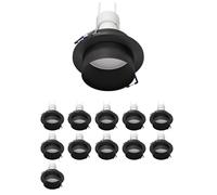 ledscom.de 12 pièces cadre d'encastrement dans le plafond KRON, rond, noir mat, incl. GU10 LED 500lm, blanc chaud, variateur à 3 niveaux