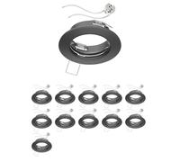 ledscom.de 12 pièces cadre d'encastrement pour plafond FERE cadre d'encastrement anthracite mat (LED/halogène/MR16/50mm) incl. douille GU5.3