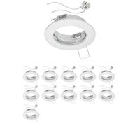 ledscom.de 12 pièces cadre d'encastrement pour plafond FERE cadre d'encastrement blanc mat (LED/halogène/MR16/50mm) incl. douille GU5.3
