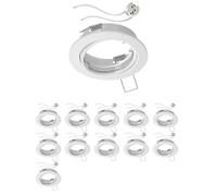ledscom.de 12 pièces cadre d'encastrement pour plafond FERE cadre d'encastrement blanc mat pivotant (LED/Halogène/MR16/50mm) incl. douille GU5.3
