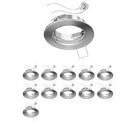 ledscom.de 12 pièces cadre d'encastrement pour plafond FERE cadre d'encastrement chromé mat (LED/halogène/MR16/50mm) incl. douille GU5.3