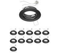ledscom.de 12 pièces cadre d'encastrement pour plafond FERE cadre d'encastrement noir mat (LED/halogène/MR16/50mm) incl. douille GU5.3