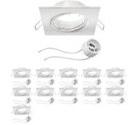 ledscom.de 12 pièces cadre d'encastrement pour plafond RIR cadre d'encastrement blanc mat angulaire pivotant (LED/halogène/GU10/MR16/PAR16/50mm) in ouille GU10