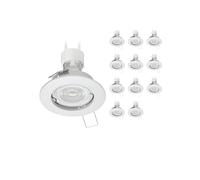 ledscom.de 12 pièces plafonnier encastré FERE cadre d'encastrement blanc mat GU10 lampe LED 504lm 44° blanc
