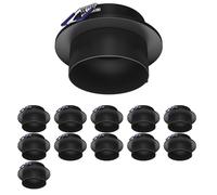 ledscom.de 12x cadre d'encastrement au plafond KRON, rond, noir mat