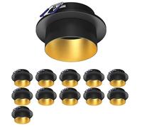 ledscom.de 12x cadre d'encastrement au plafond KRON, rond, noir/or mat