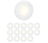 ledscom.de 15 pièces Lumière d'escalier LED/lampe murale encastrée FEX pour l'intérieur et l'extérieur, ronde, 85mm Ø, blanc chaud