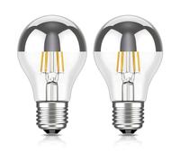 ledscom.de 2 ampoules LED E27 pour miroir de courtoisie A60, 2600 K (blanc chaud), 399 lm, 4,3 W, 230 V - Ampoules « Silberkopf » - non dimmables