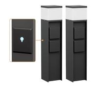 ledscom.de 2 bornes d'éclairage PODEL pour l'extérieur, domotique, 39 cm, noir, 2 prises, ampoule G9 incluse, 596 lm, blanc