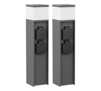 ledscom.de 2 bornes lumineuses PODEL pour l'extérieur, 39 cm, anthracite, 2 prises, ampoule G9 incluse, 596 lm, blanc