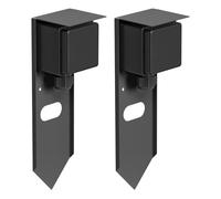 ledscom.de 2 colonnes de Prises de Jardin PIWI avec Piquet, pour l'extérieur, IP44, 1 Prise, Acier Inoxydable, Anthracite, carrées, 24 cm