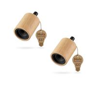 ledscom.de 2 douilles E27 KIVO en bois véritable, dispositif anti-traction, douilles pour suspensions à monter soi-même, 230 V CA, 60 W max.