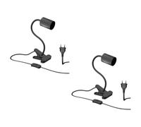ledscom.de 2 lampes à pince, col de cygne WAIKA, interrupteur, noir mat, 1 douille GU10 max. 15 W