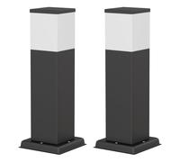 ledscom.de 2 lampes d'allée/bornes lumineuses POLLY pour l'extérieur, IP44, 35 cm, noir, 1 ampoule G9 max. 10 W