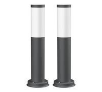 ledscom.de 2 lampes d'allée/bornes lumineuses PORU pour l'extérieur, IP44, 39 cm, anthracite, 1 ampoule E27 max. 40 W