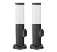 ledscom.de 2 lampes d'allée/bornes lumineuses PORU pour l'extérieur, IP44, 39 cm, noir, 1 ampoule E27 max. 40 W, prise électrique
