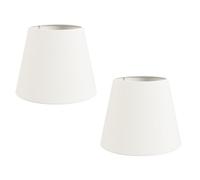 ledscom.de 2 pièces Abat-jour, lin, textile, tissu, blanc, 200mm Ø