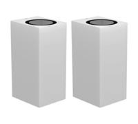 ledscom.de 2 pièces Applique ALSE pour l'extérieur, IP54, up/downlight, blanc mat, carré, 2x GU10 max. 35W