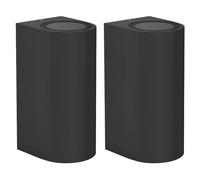 ledscom.de 2 pièces Applique ALSE pour l'extérieur, IP54, Up-/Downlight, noir mat, rond, 2x GU10 max. 35W