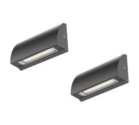 ledscom.de 2 pièces Applique murale LED/éclairage d'escalier SEGIN pour l'extérieur, IP54, plat, downlight, anthracite mat, carré, 3,8 W, 265lm, blanc chaud