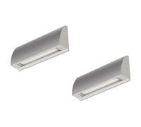 ledscom.de 2 pièces Applique murale LED/éclairage d'escalier SEGIN pour l'extérieur, IP54, plat, downlight, gris mat, carré, 6,3 W, 630lm, blanc froid
