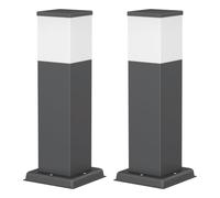 ledscom.de 2 pièces Borne d'éclairage POLLY pour l'extérieur, 35cm, anthracite, ampoule G9 incluse, 596lm, blanc