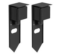 ledscom.de 2 pièces Colonne de Prises de Courant de Jardin PIWI avec Piquet de Terre pour l'extérieur, IP44, 1 Fois, Acier Inoxydable, Noir, carré, 24 cm