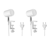 ledscom.de 2 pièces Lampe à pince WAIKA, interrupteur, blanc mat, ampoule LED GU10 incluse, 450lm blanc chaud