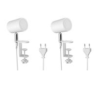 ledscom.de 2 pièces Lampe à pince WAIKA, interrupteur, blanc mat, ampoule LED GU10 incluse, gradation en 3 étapes : max. 500lm blanc chaud