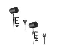 ledscom.de 2 pièces lampe à pince WAIKA, interrupteur, noir mat, 1x GU10 max. 15W