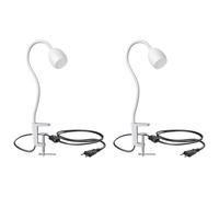 ledscom.de 2 pièces lampe de serrage, col de cygne KLUK, interrupteur, blanc mat, 1x GU10 max. 60W